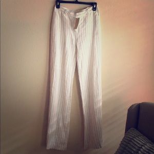Michael Kors Striped Linen Flare Trousers